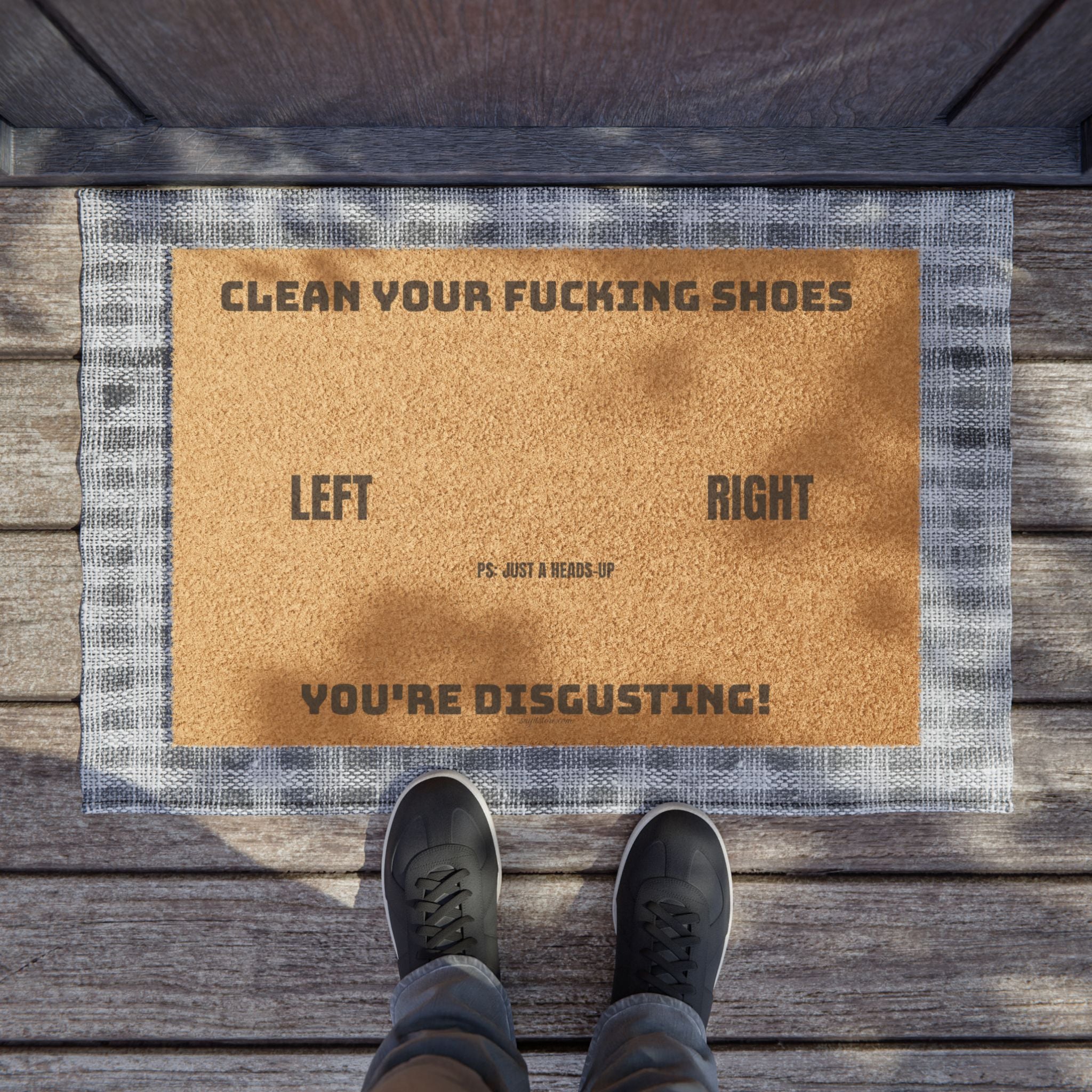 ZERBINO IN FIBRA DI COCCO | "CLEAN YOUR FUCKING SHOES, YOU'RE DISGUSTING"